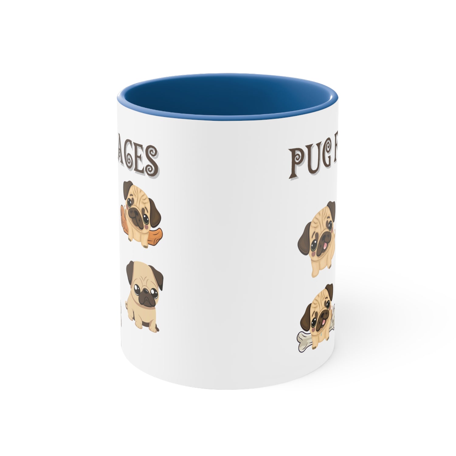 Enjoy this Custom Coffee Mug with Cute Pug Faces comes in  Multi-Colors 11 oz Gifts for Her, Dog lover gifts, dog mug