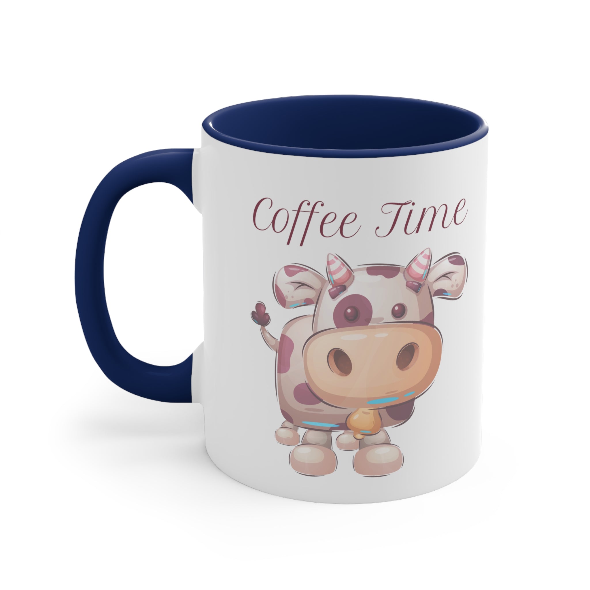 Coffee Time with Cute Cow Multi-Color Coffee Mug for Animal Lovers