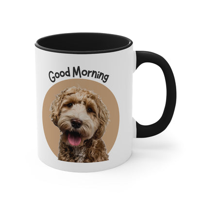 Custom Good Morning Doodle Dog Coffee Mug, 11oz Multi Colors Classic Style Dog Lover Gifts Special Dog Gifts Holiday Gifts Printify