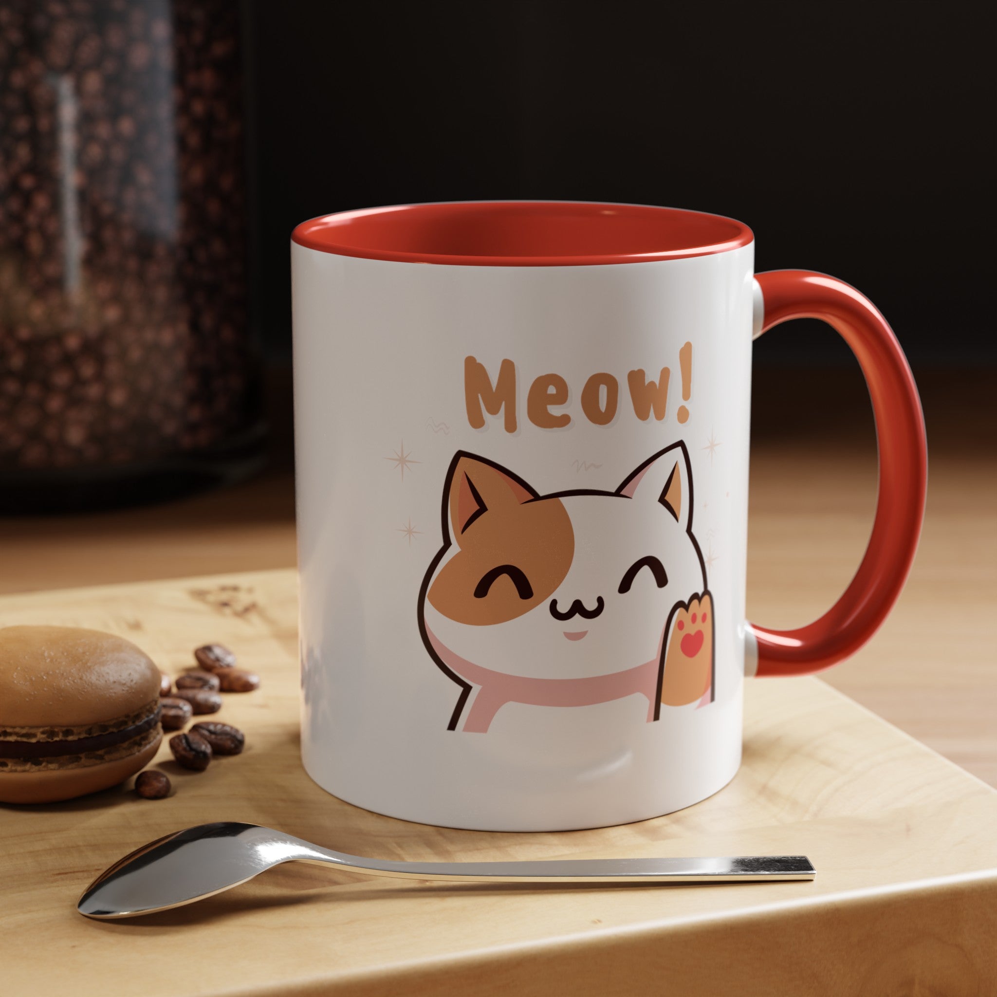 Cute Cat Classic Ceramic Coffee Mug, 11oz Multi Colors for Cat Lovers, Cat Mom, Cat People Gift, Fun Cat Mug