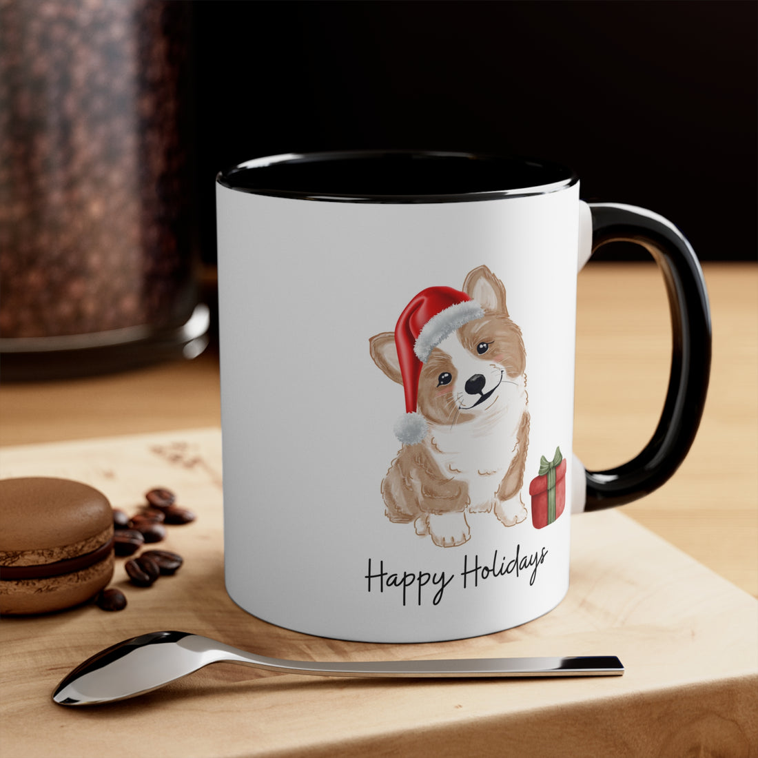 Cute Little Pup Holiday Coffee Mug... Custom Mug, 11oz Multi Colors Classic Style