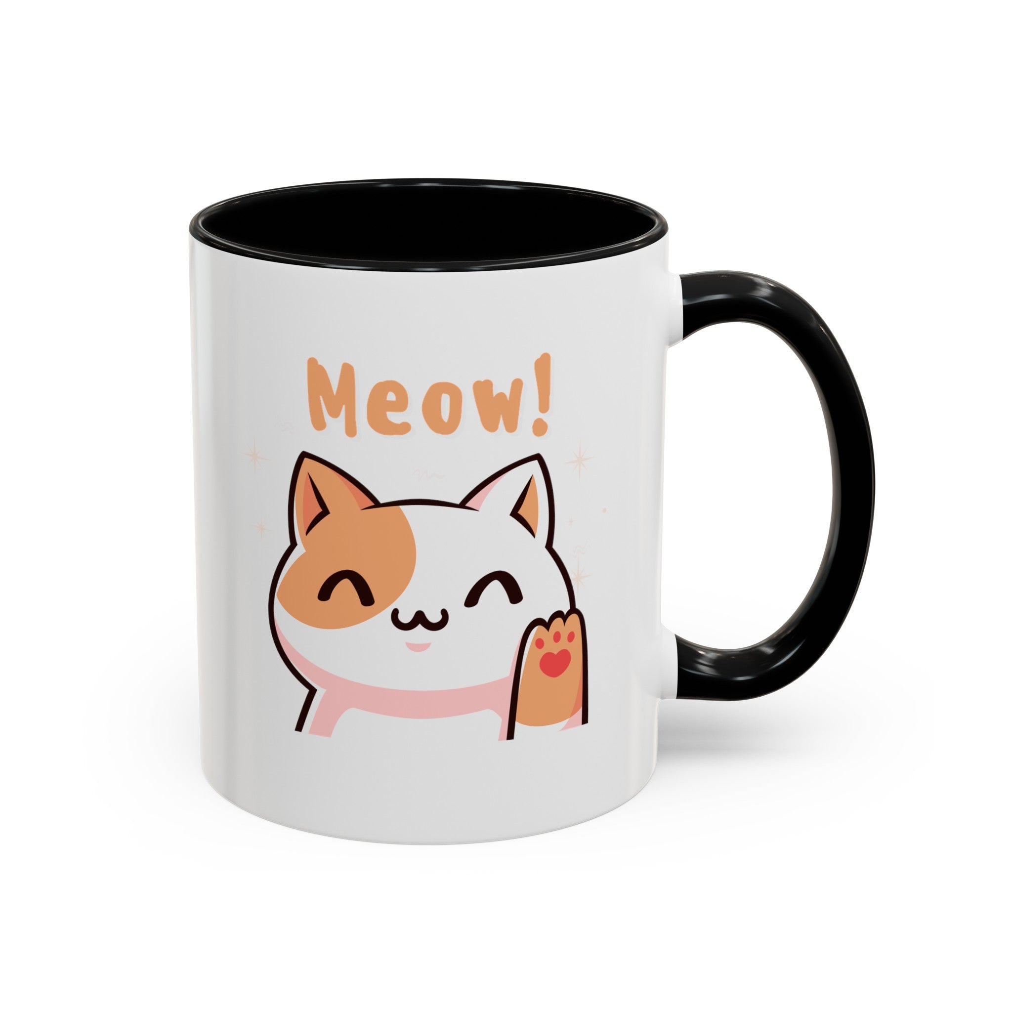 Cute Cat Classic Ceramic Coffee Mug, 11oz Multi Colors for Cat Lovers, Cat Mom, Cat People Gift, Fun Cat Mug