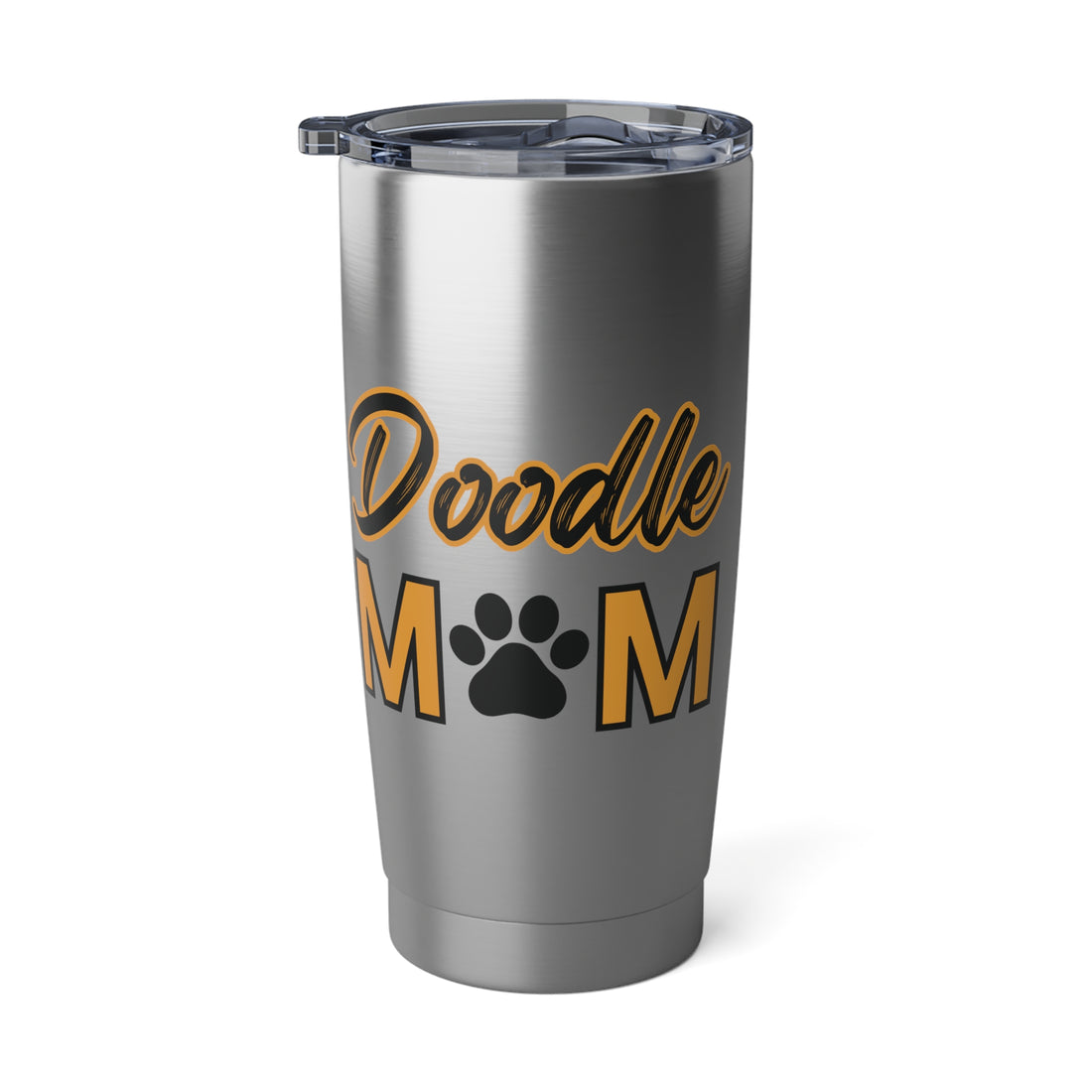 Custom Doodle Mom Metal Tumbler 20oz Stainless Steel for Travel Gift for Her and Dog Lovers