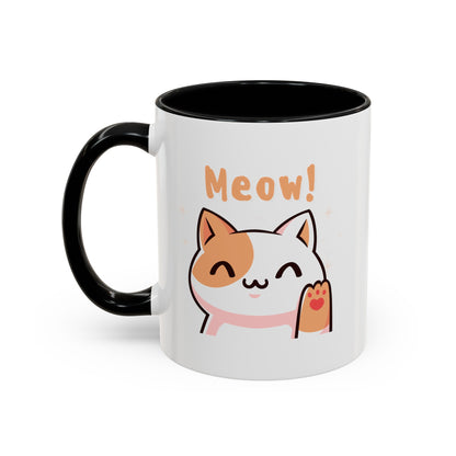 Cute Cat Classic Ceramic Coffee Mug, 11oz Multi Colors for Cat Lovers, Cat Mom, Cat People Gift, Fun Cat Mug