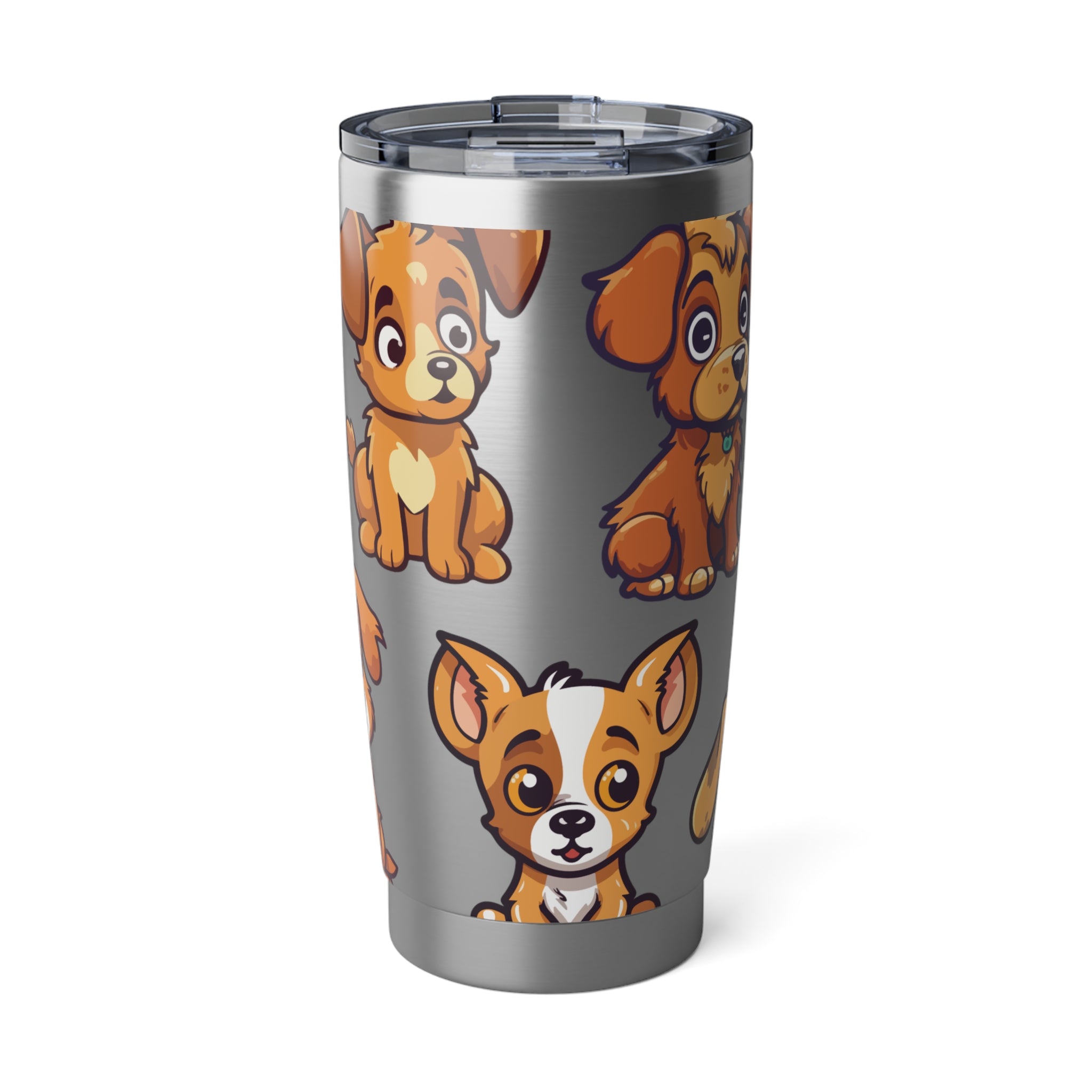 Cute Puppies on Stainless Metal Tumbler 20oz Gift for Dog Lovers and Dog Moms