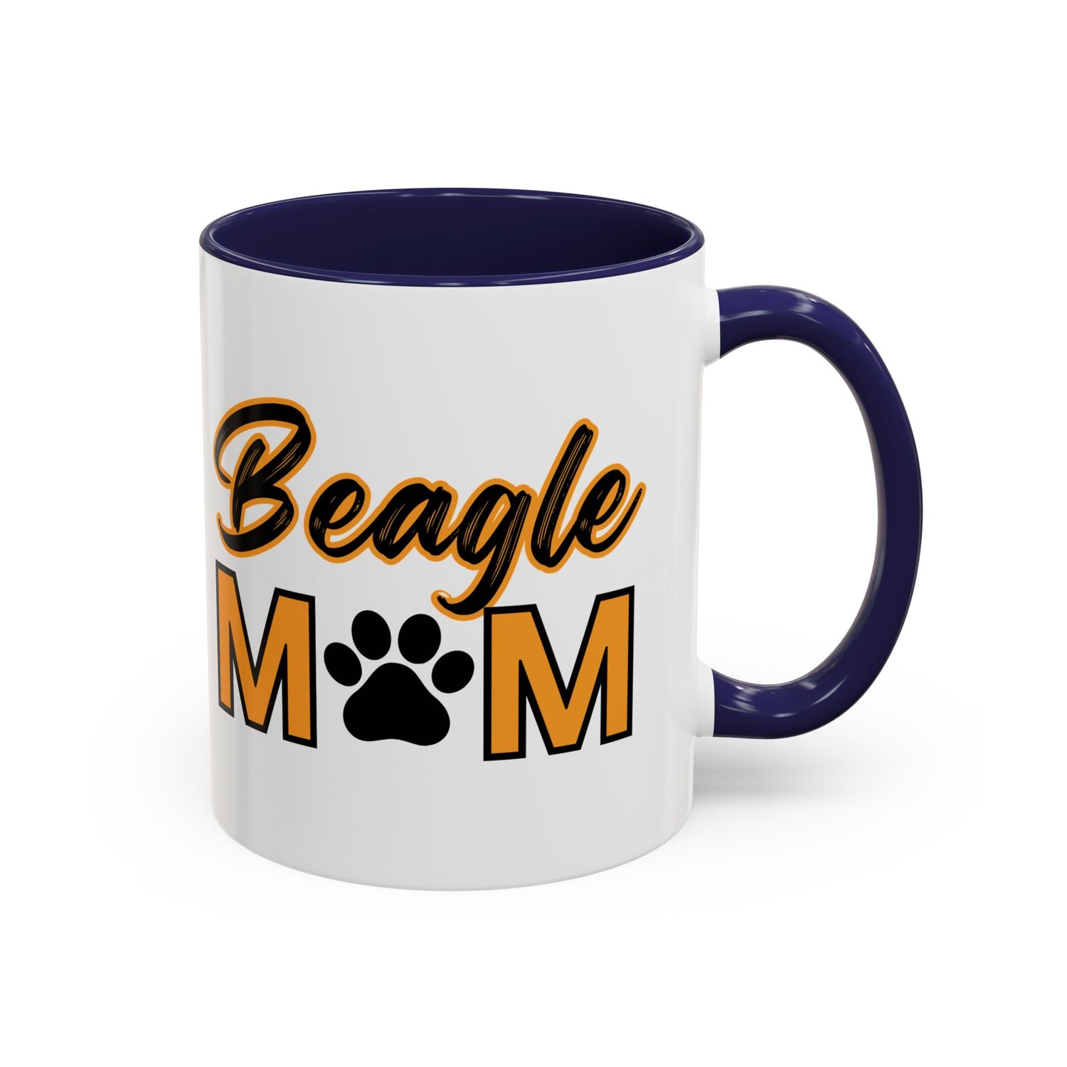 Custom Beagle Mom Coffee Mug with Paw Print – Multi-Color Dog Owner Gift, Personalized Mug for Dog Lovers