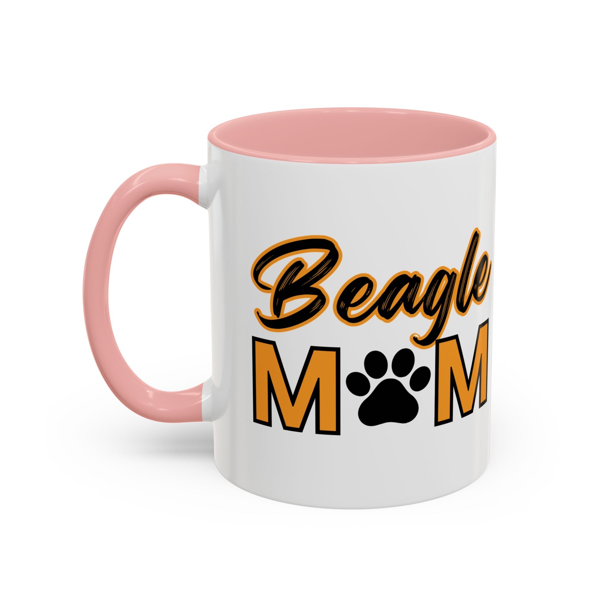 Custom Beagle Mom Coffee Mug with Paw Print – Multi-Color Dog Owner Gift, Personalized Mug for Dog Lovers