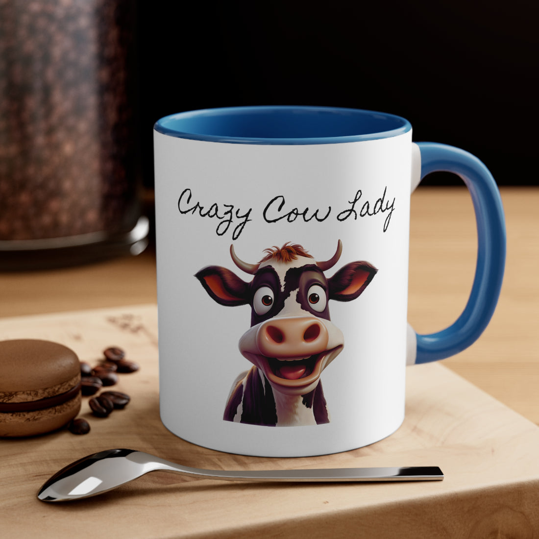 Coffee Time with the Crazy Cow Lady Multi-Color Coffee Mug for Animal Lovers