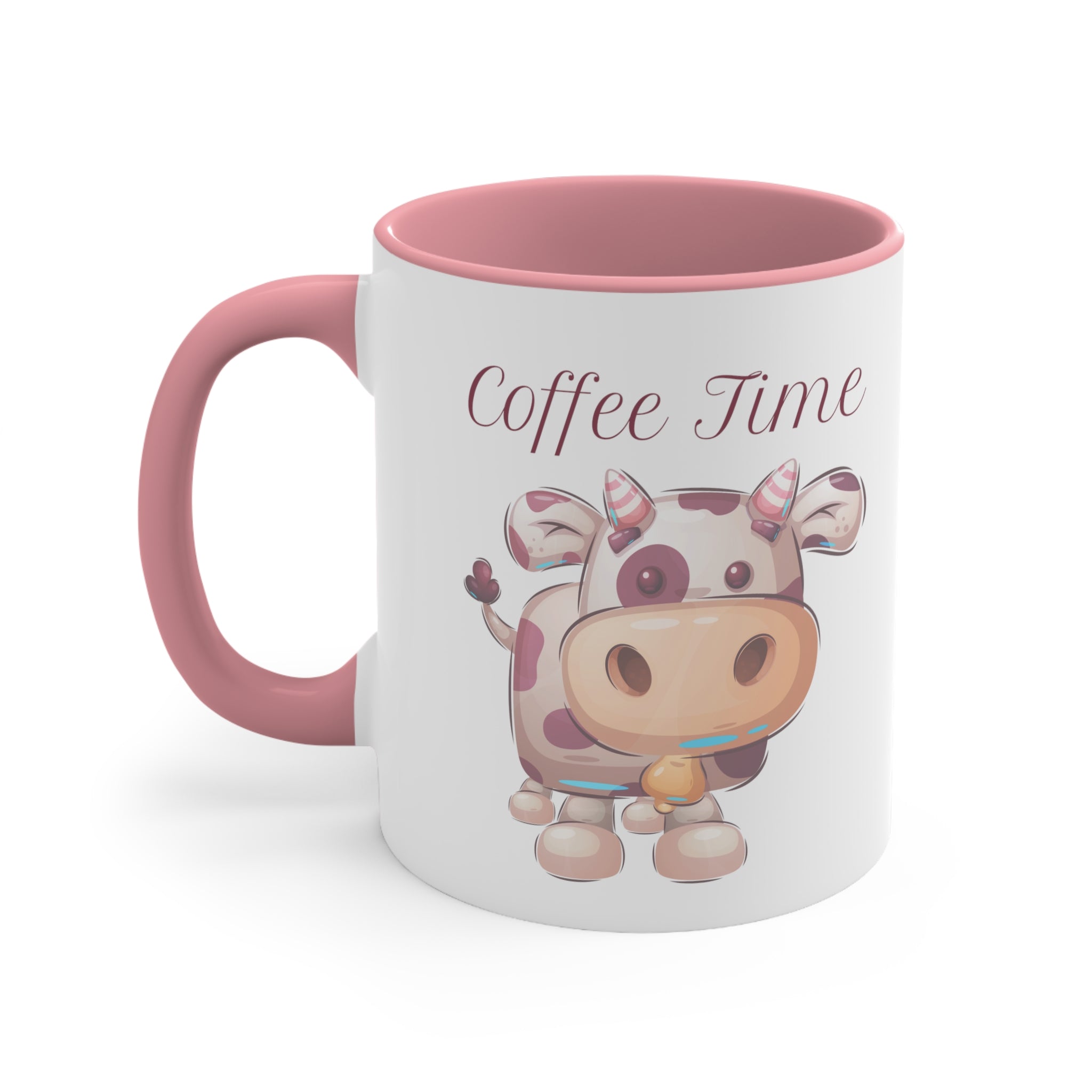 Coffee Time with Cute Cow Multi-Color Coffee Mug for Animal Lovers