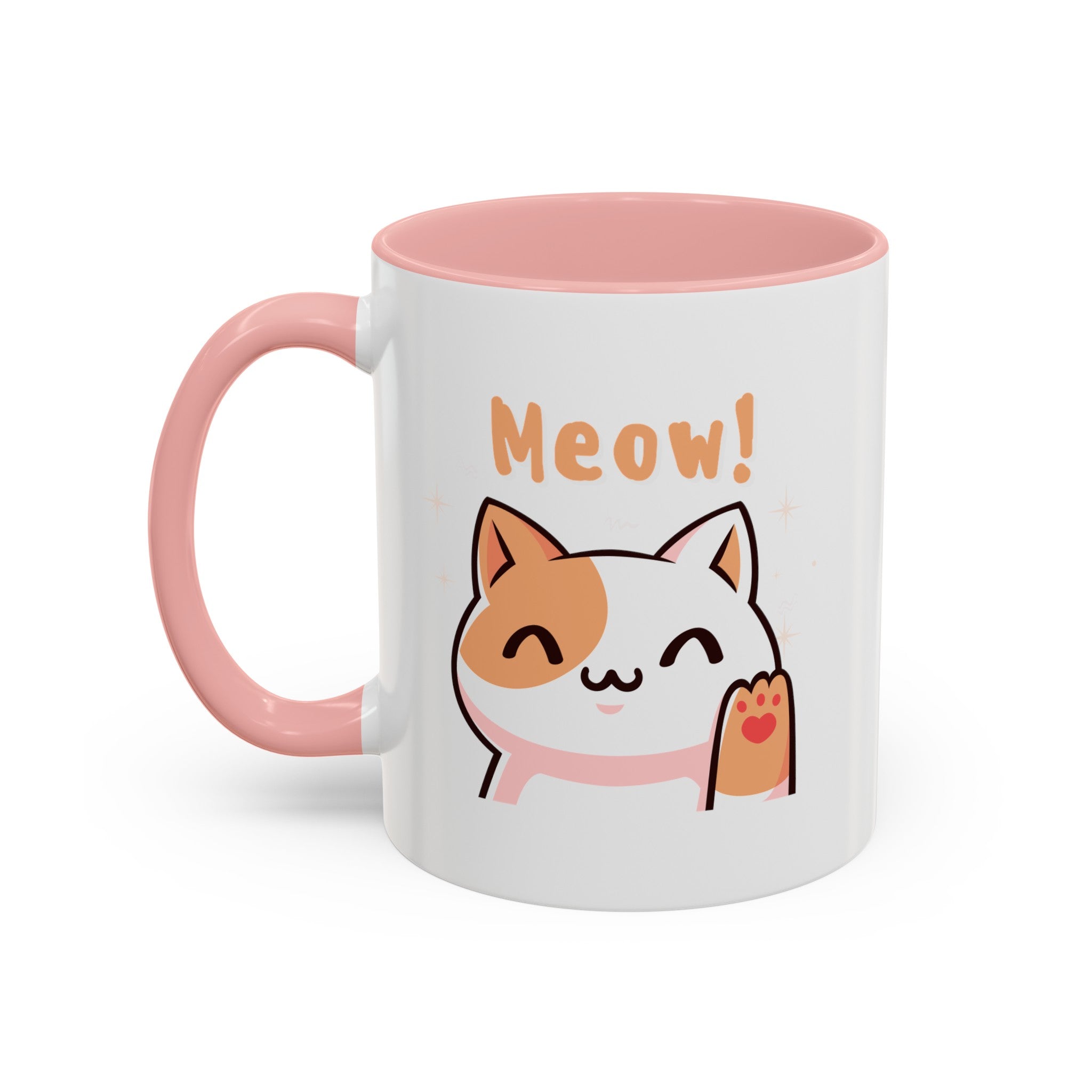 Cute Cat Classic Ceramic Coffee Mug, 11oz Multi Colors for Cat Lovers, Cat Mom, Cat People Gift, Fun Cat Mug