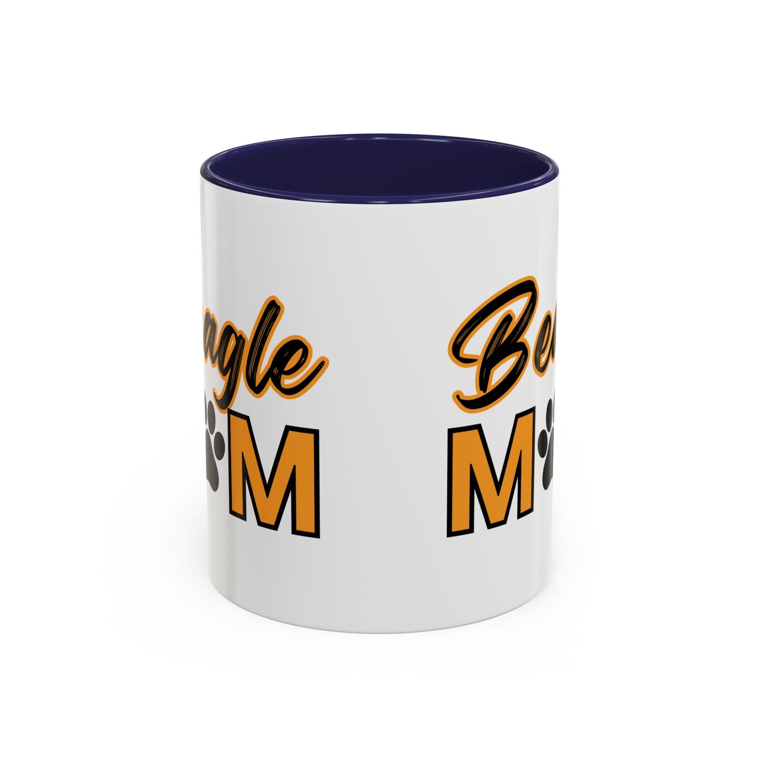 Custom Beagle Mom Coffee Mug with Paw Print – Multi-Color Dog Owner Gift, Personalized Mug for Dog Lovers