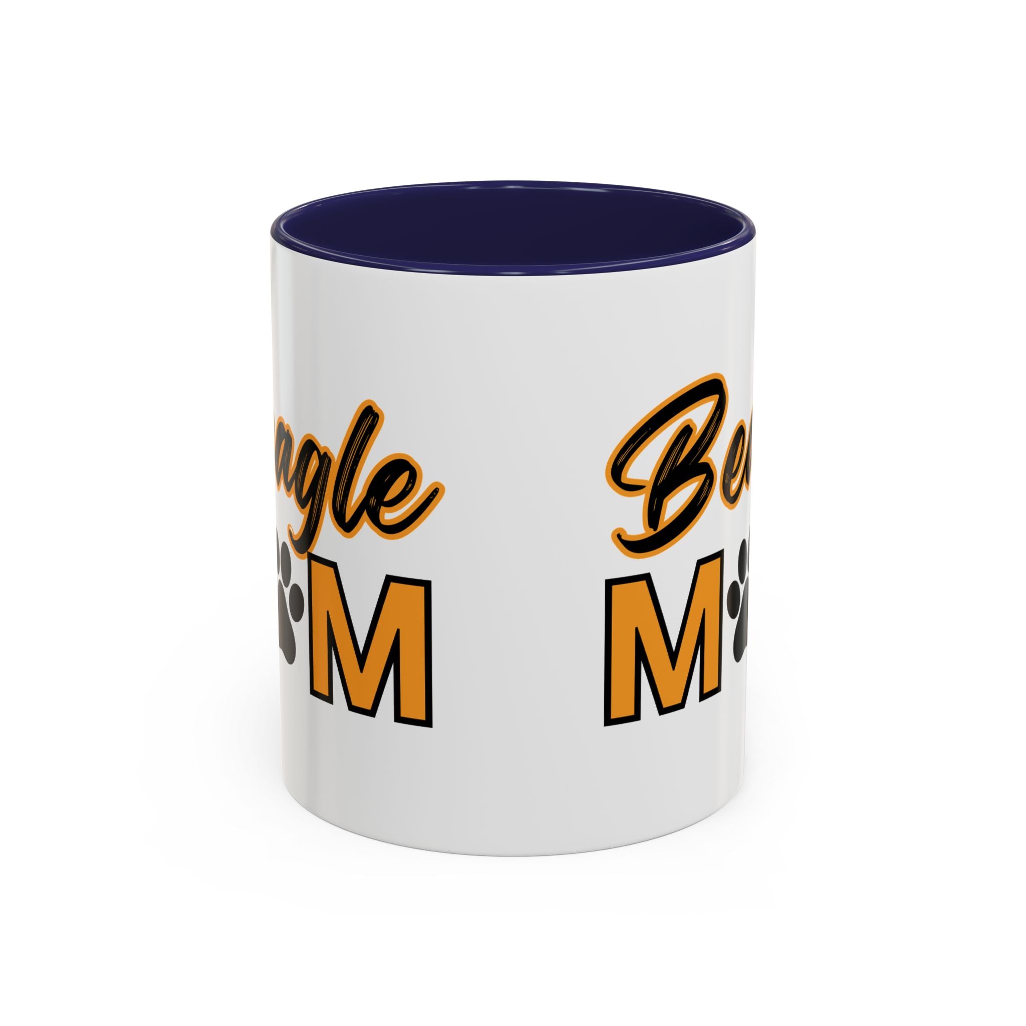 Custom Beagle Mom Coffee Mug with Paw Print – Multi-Color Dog Owner Gift, Personalized Mug for Dog Lovers