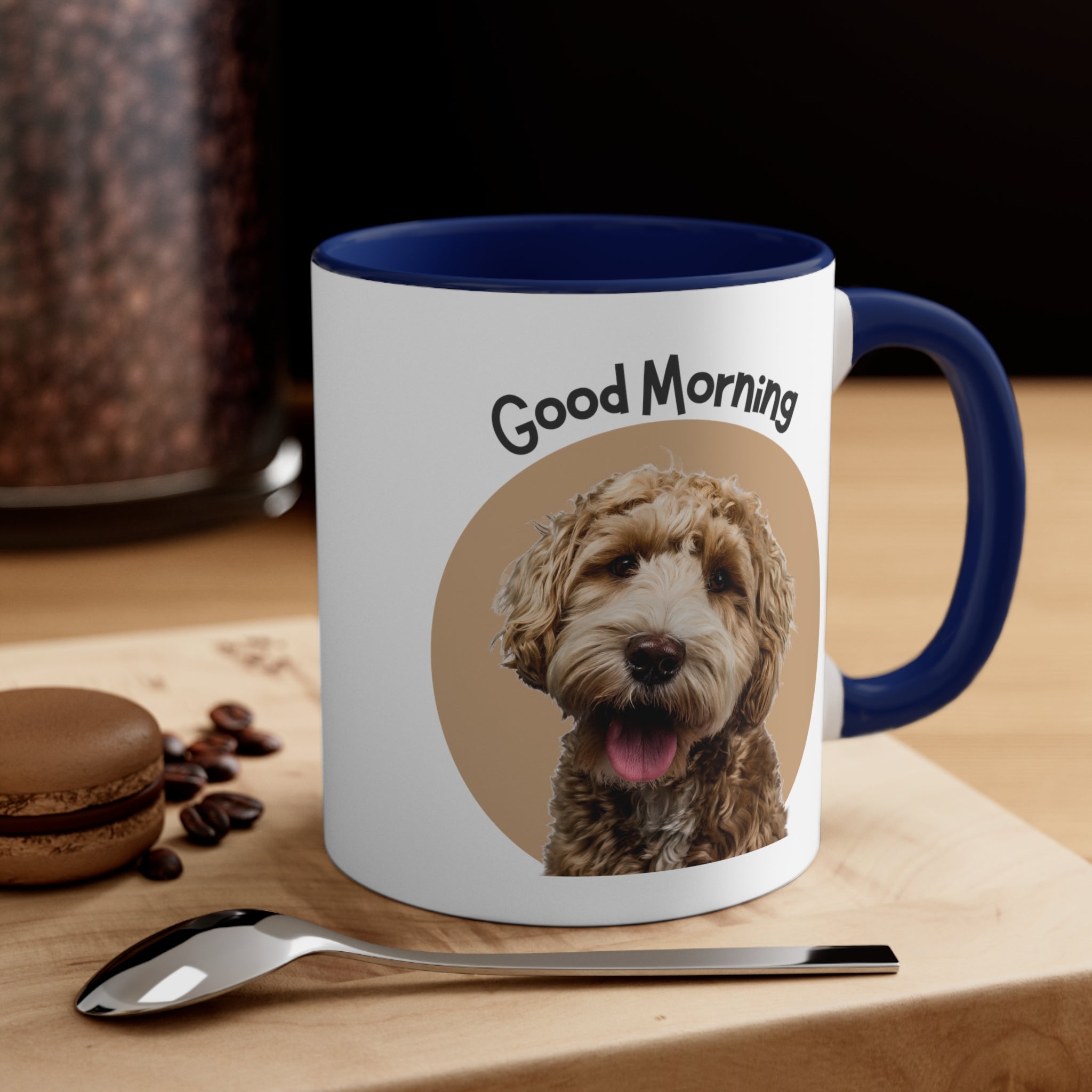 Custom Good Morning Doodle Dog Coffee Mug, 11oz Multi Colors Classic Style Dog Lover Gifts Special Dog Gifts Holiday Gifts Printify