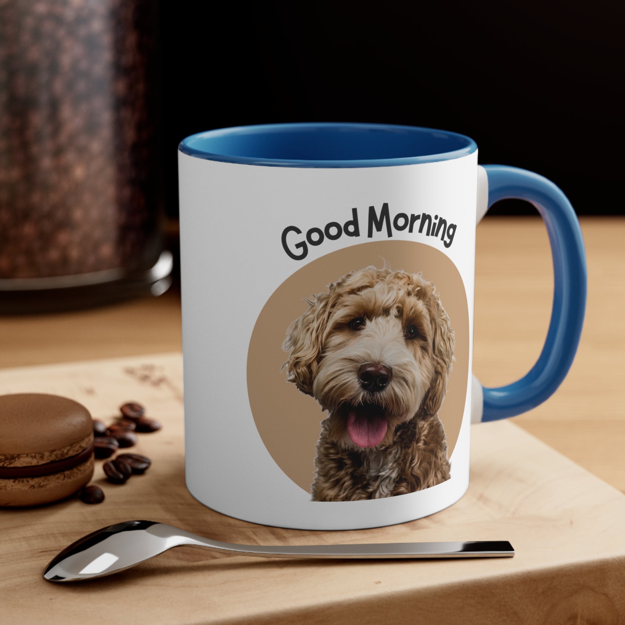 Custom Good Morning Doodle Dog Coffee Mug, 11oz Multi Colors Classic Style Dog Lover Gifts Special Dog Gifts Holiday Gifts Printify