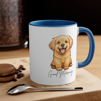 Good Mornings Cute Puppy Coffee Mug  11oz Multi Colors Cute Dog Mug, Dog Mom Gift, Funny Dog Cup Gift for Her