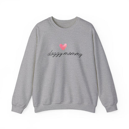 Doggy Mommy Classic Crewneck Sweatshirt with Heart – Perfect Gift for Dog Lovers