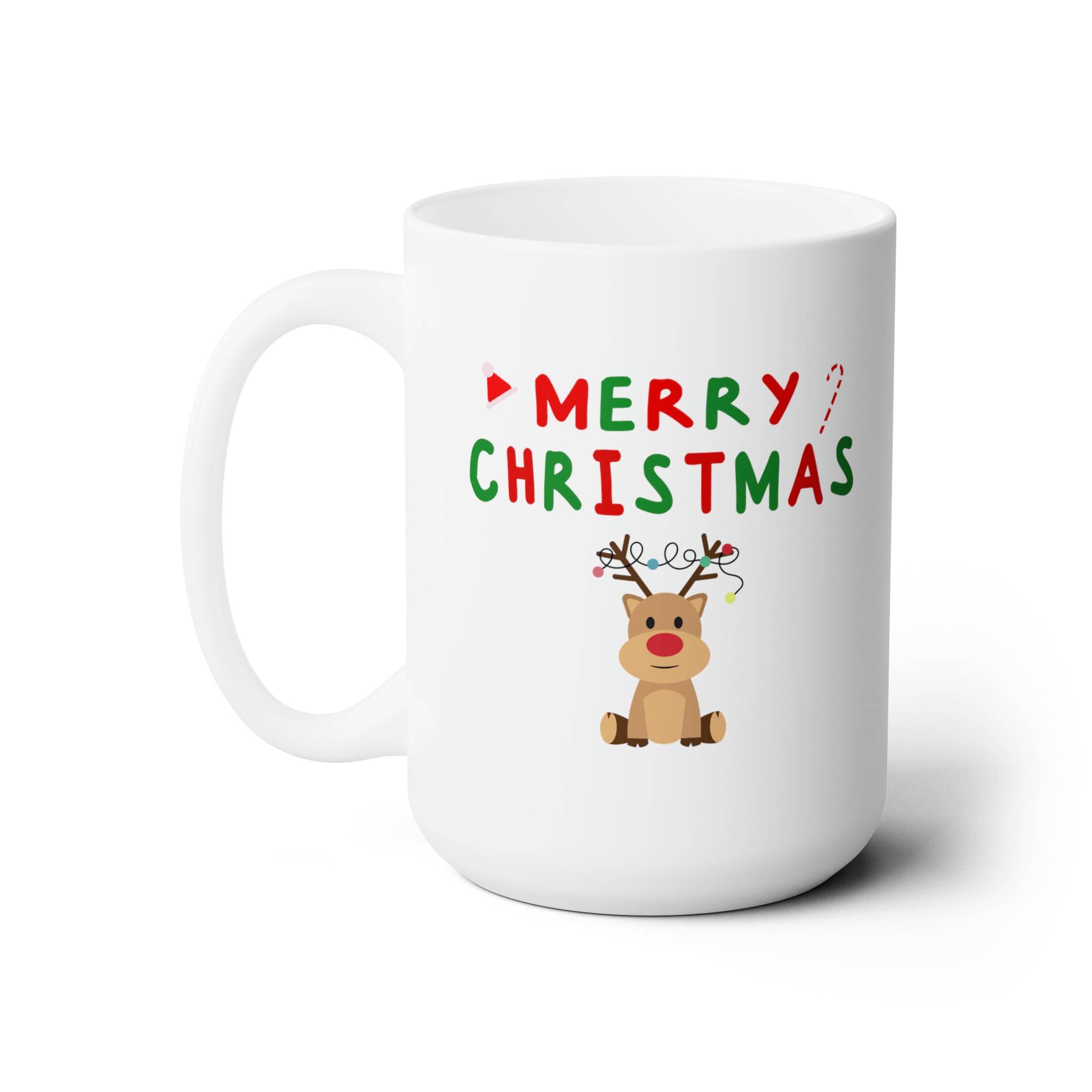 Holiday Cheer with my Reindeer Mugs Classic Happy Holiday Ceramic Mug 15oz Gifts for Holiday Cups Cozy Cups Reindeer Mug Gifts Printify