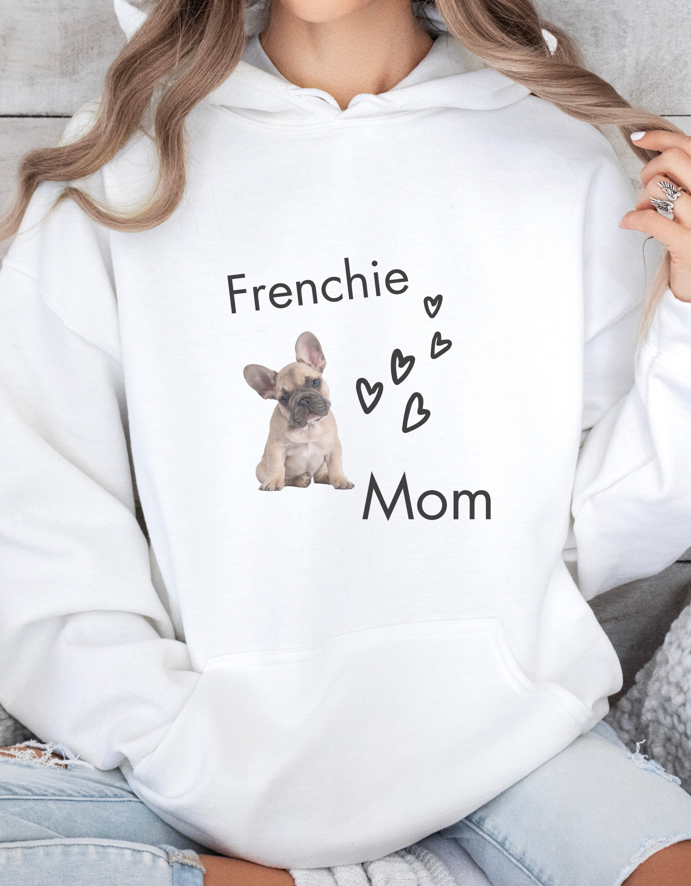 Frenchie Mom Hoodie – Custom Cozy Cotton Sweatshirt for French Bulldog Lovers &amp; Dog Moms