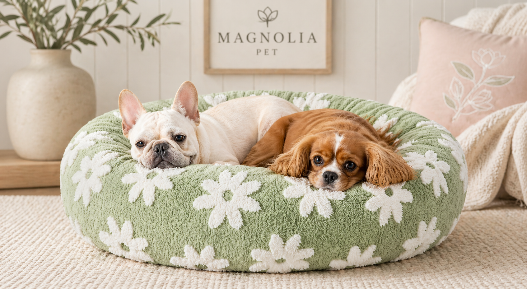 Luxury Calming Donut Dog Bed | Plush Anti-Anxiety Pet Bed for Dogs & Cats