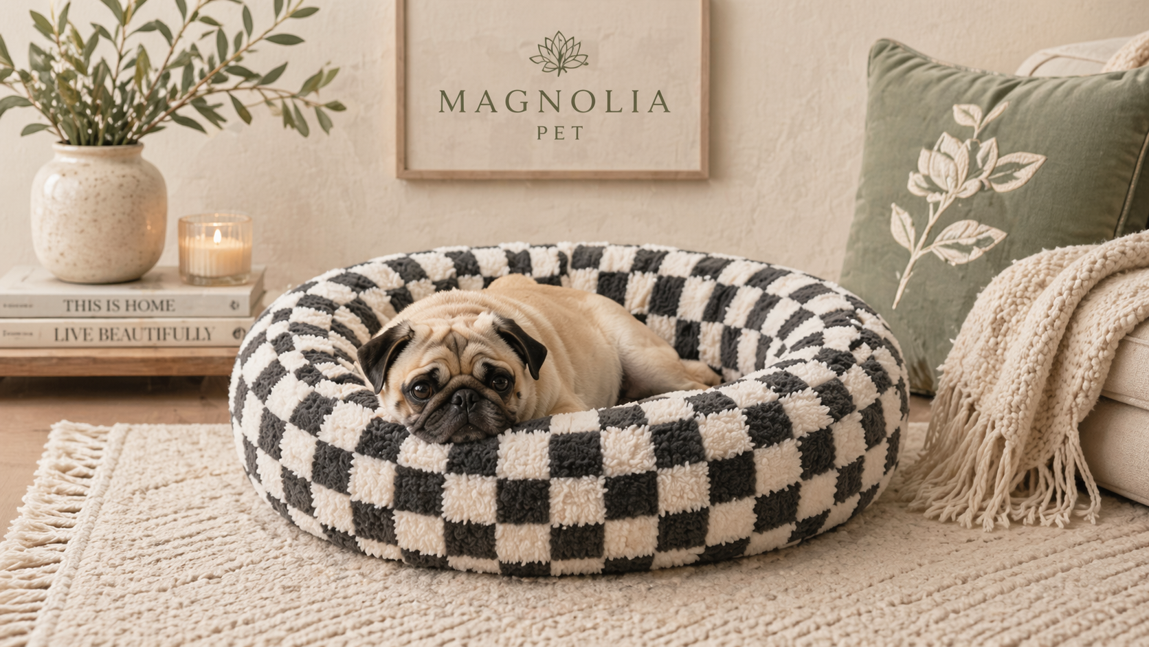 Luxury Calming Donut Dog Bed | Plush Anti-Anxiety Pet Bed for Dogs & Cats