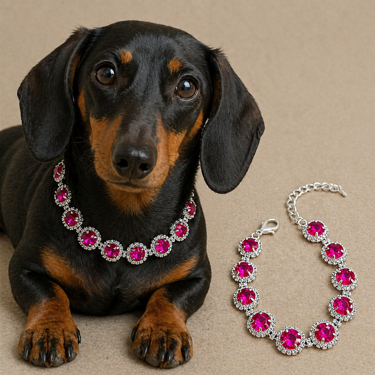 Luxury Rhinestone Dog Collar Necklace – Wedding Pet Jewelry with Colorful Diamond Inlay, Elegant Bling Collar for Small Dogs &amp; Cats