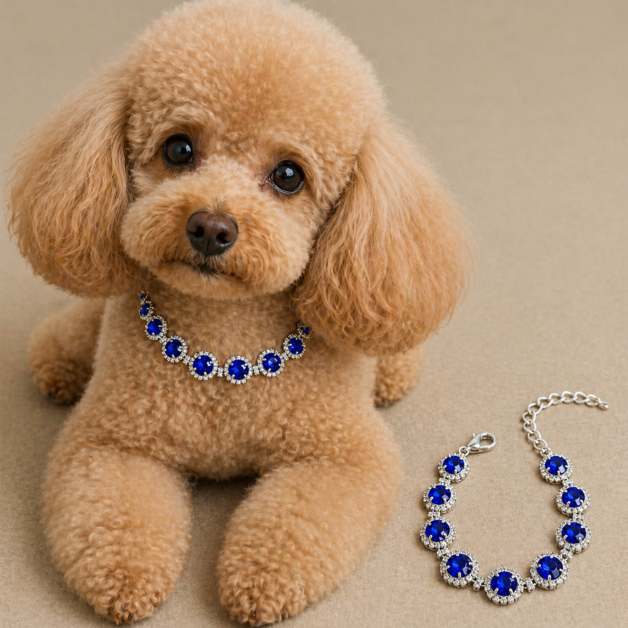 Luxury Rhinestone Dog Collar Necklace – Wedding Pet Jewelry with Colorful Diamond Inlay, Elegant Bling Collar for Small Dogs &amp; Cats