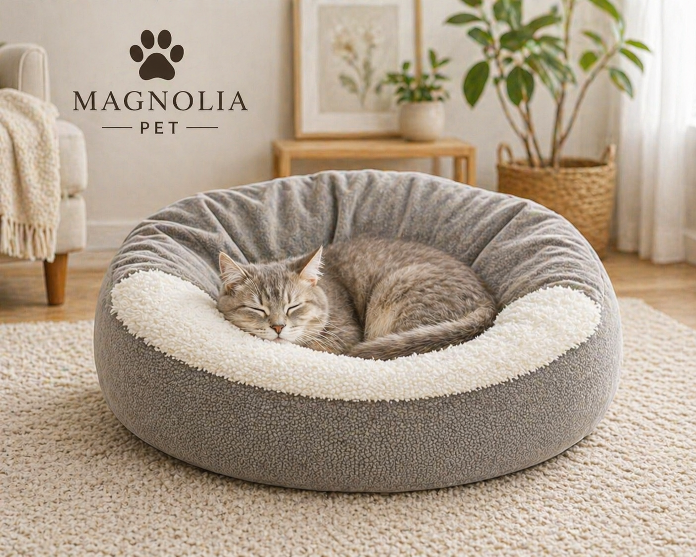 Orthopedic Dog &amp; Cat Beds – Indoor Pet Cave with Soft Cushion &amp; Supportive Head Rest