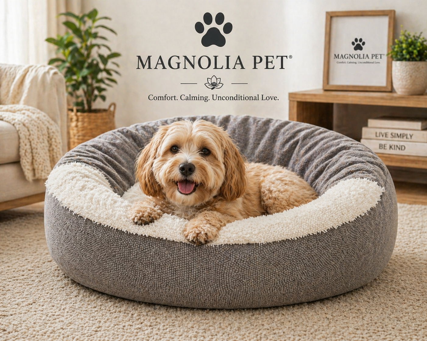 Orthopedic Dog &amp; Cat Beds – Indoor Pet Cave with Soft Cushion &amp; Supportive Head Rest