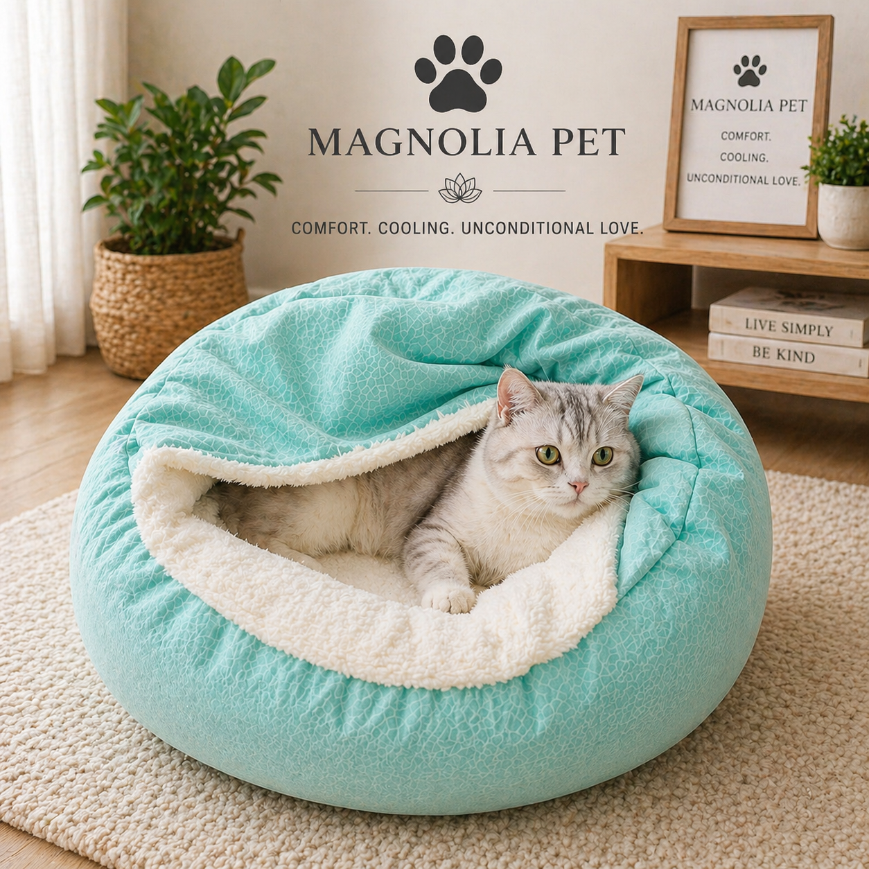 Orthopedic Dog &amp; Cat Beds – Indoor Pet Cave with Soft Cushion &amp; Supportive Head Rest