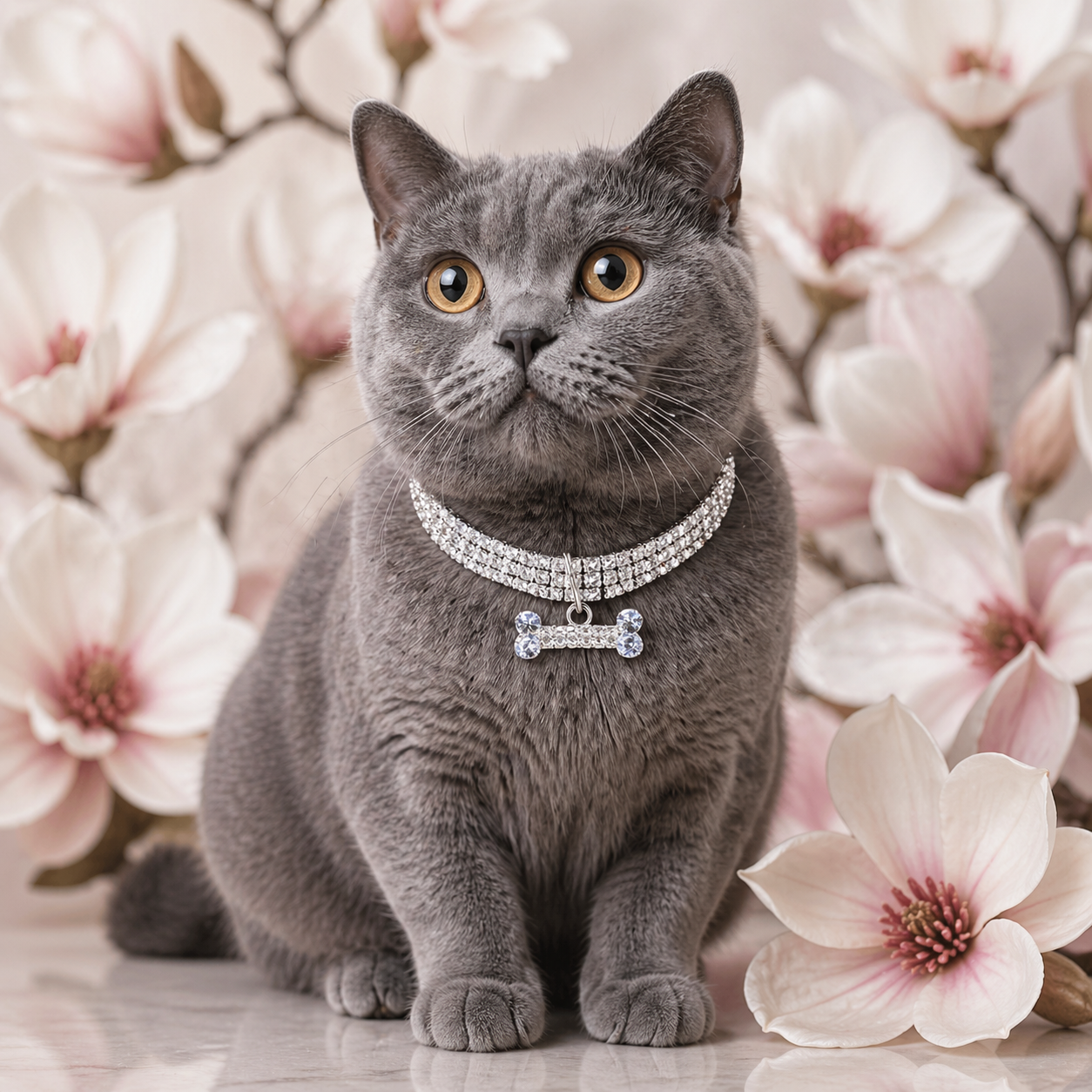 Crystal Rhinestone Dog Collar Necklace – Adjustable Luxury Pet Jewelry for Weddings, Parties &amp; Dress Up
