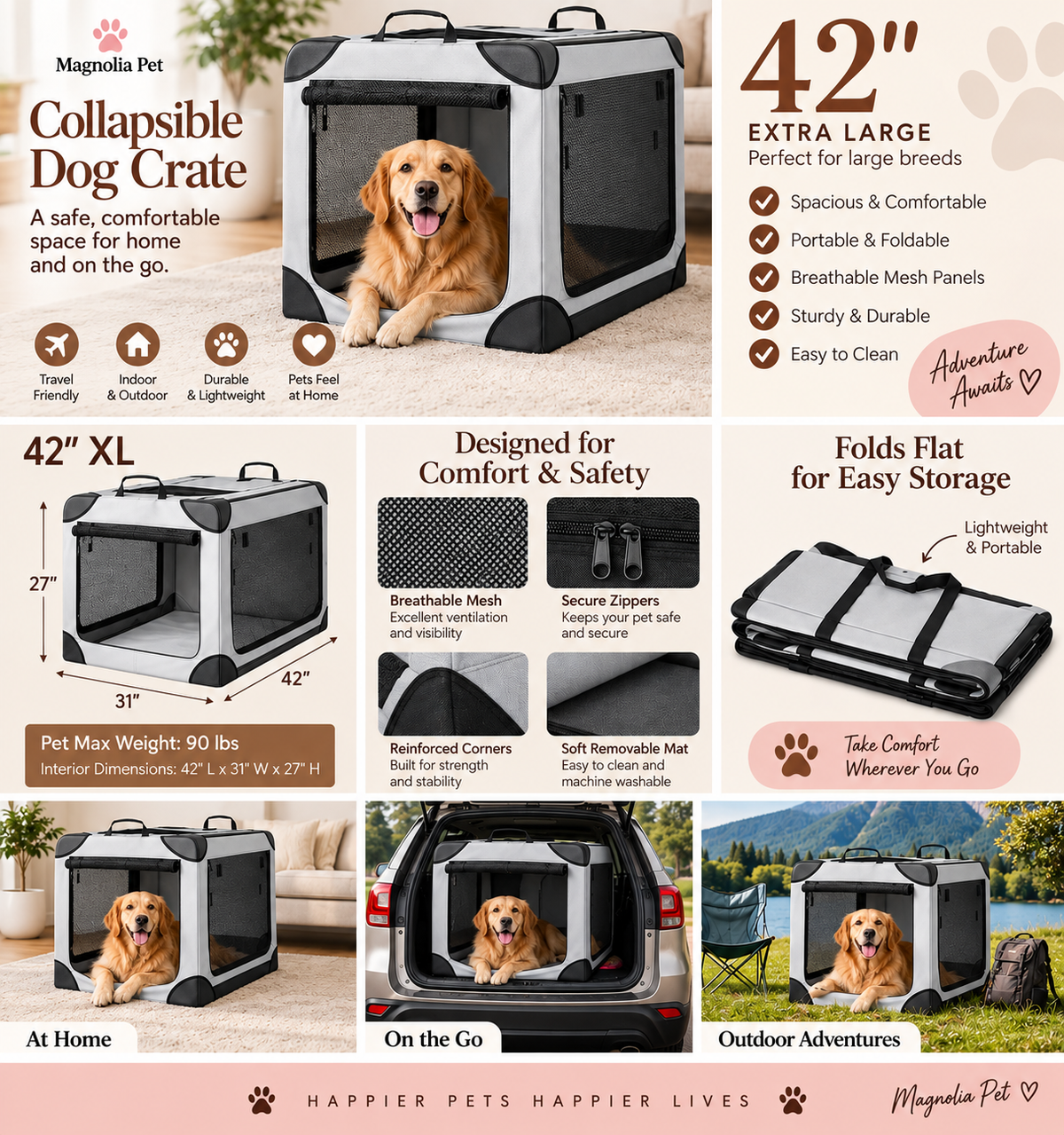 Magnolia Pet 42" Collapsible Dog Crate product image 6