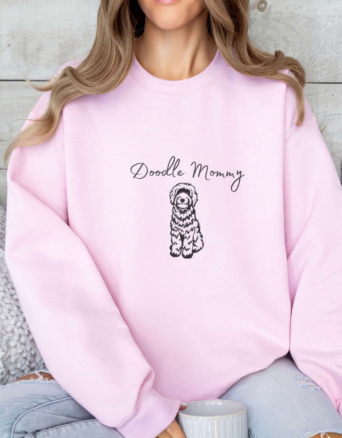 Cute Doodle Mommy Sweatshirt - Comfy Crewneck Gift for Dog Moms &amp; Doodle Lovers