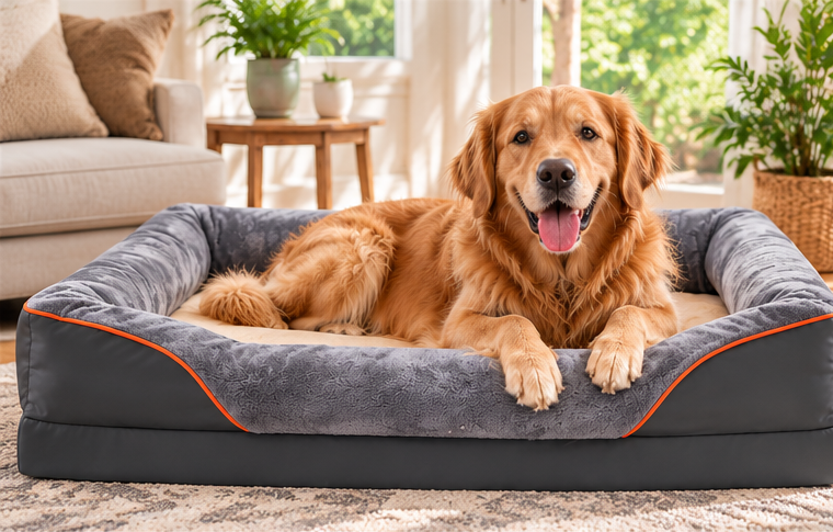 Jumbo Orthopedic Dog Bed – Memory Foam Sofa Bed for Large Dogs