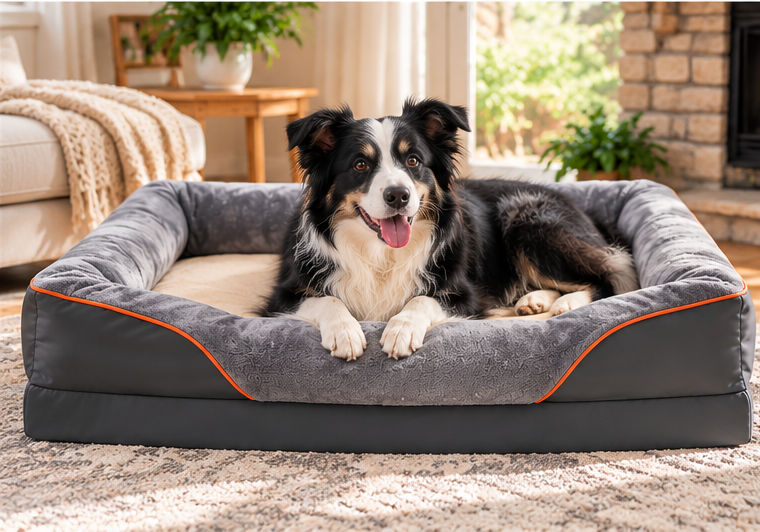 Jumbo Orthopedic Dog Bed – Memory Foam Sofa Bed for Large Dogs