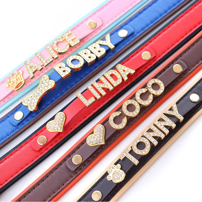 Personalized Bling Rhinestone Dog Collar – Custom Name Collar for Small Dogs &amp; Cats