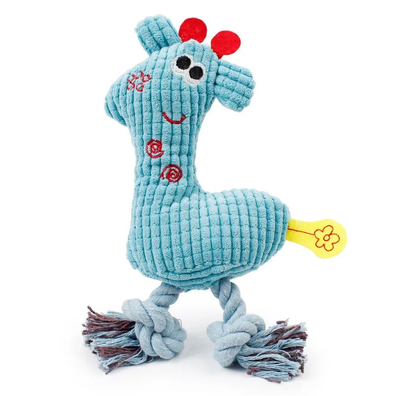 Fleece Rope Interative Toy Dog Chew Squeak Toys Giraffe Animals Plush Puppy Deer for Pet Dogs Cat Chew Squeaking Toy My Magnolia Shop
