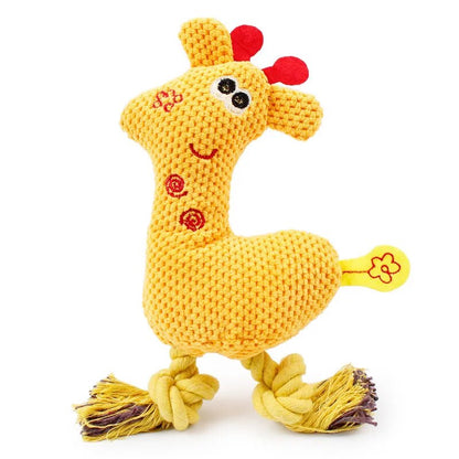 Fleece Rope Interative Toy Dog Chew Squeak Toys Giraffe Animals Plush Puppy Deer for Pet Dogs Cat Chew Squeaking Toy My Magnolia Shop
