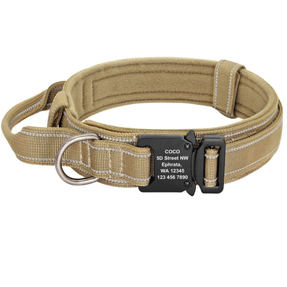 Military Tactical Dog Collar- Heavy Duty – FREE Custom Engraved Nylon Reflective Collar for Small, Medium &amp; Large Dogs