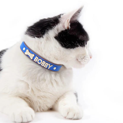 Personalized Bling Rhinestone Dog Collar – Custom Name Collar for Small Dogs &amp; Cats