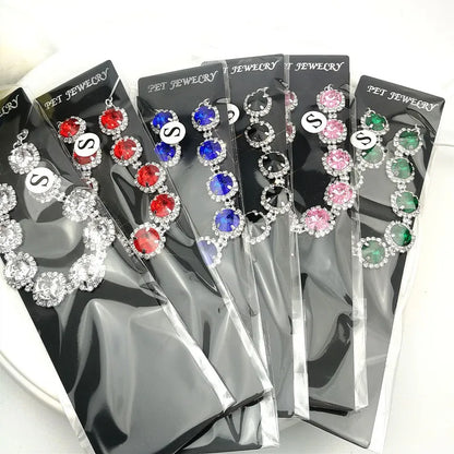 Luxury Rhinestone Dog Collar Necklace – Wedding Pet Jewelry with Colorful Diamond Inlay, Elegant Bling Collar for Small Dogs &amp; Cats