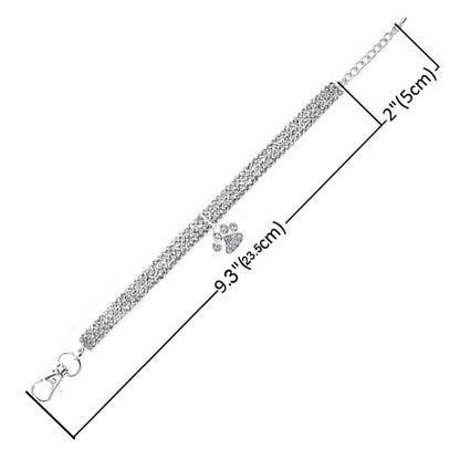 Luxury Bling Pet Collars - Shiny Rhinestone Necklace with Heart Pendant for Dogs &amp; Cats | Diamond Puppy Collar