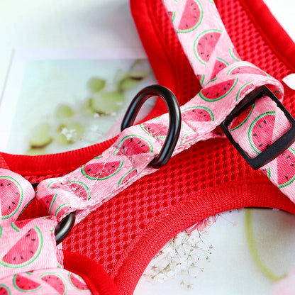 Cute Printed Mesh Nylon Dog Harness – Soft Breathable Adjustable Puppy Vest for Small, Medium &amp; Large Dogs