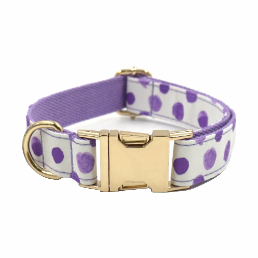 Personalized Dog Collar with Free Engraving – Purple Bubble Design