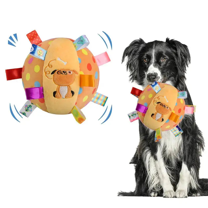 Interactive Ball Dog Toy for Aggressive Chewers Training Decompress Bite Resistant Plush Handle Dog Toys with Bells Pet Supplies My Magnolia Shop