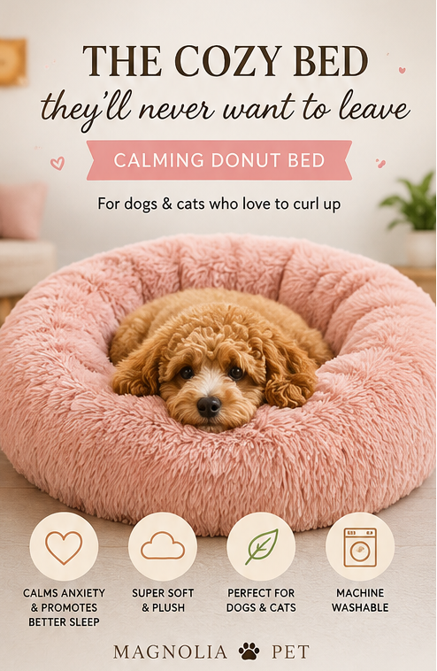Calming Donut Dog Bed | Cozy Plush Bed for Dogs &amp; Cats