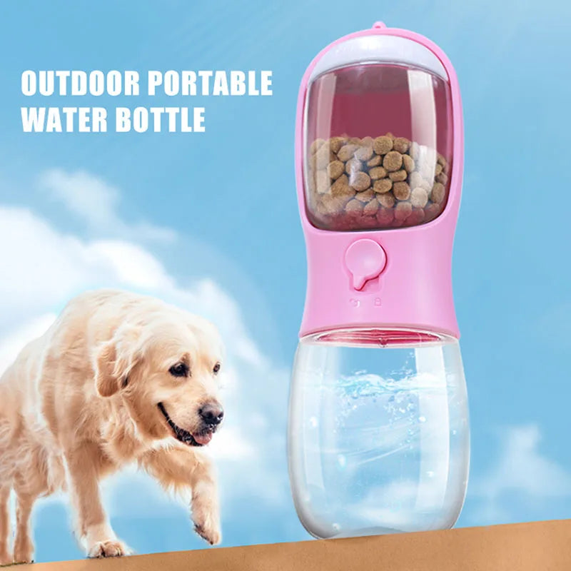Portable Dog &amp; Cat Travel Bottle – Water Cup &amp; Food Dispenser for Pets