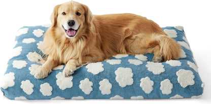 Extra Large Dog Bed Removable Cover, Cute Modern Fuzzy Plush, Anti-Slip Bottom Premium Comfort for Pets