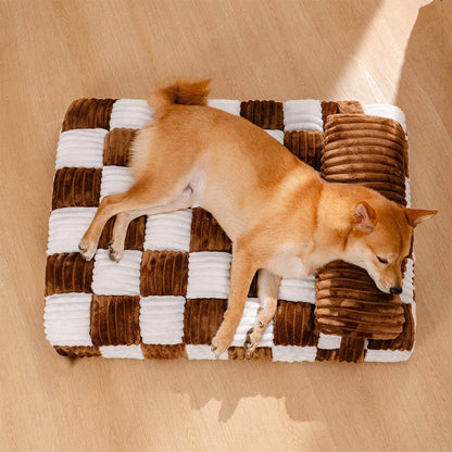 Handmade Plush Orthopedic Dog Bed – Warm, Soft Support with Pillow for Large &amp; Medium Dogs