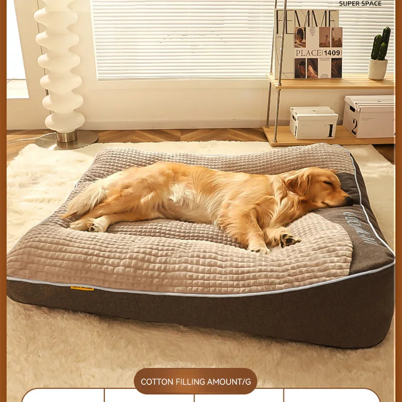 Large Comfy Dog &amp; Cat Bed – Warm Plush Sleeping Mat, Nest Kennel Mattress for Small, Medium &amp; Large Pets