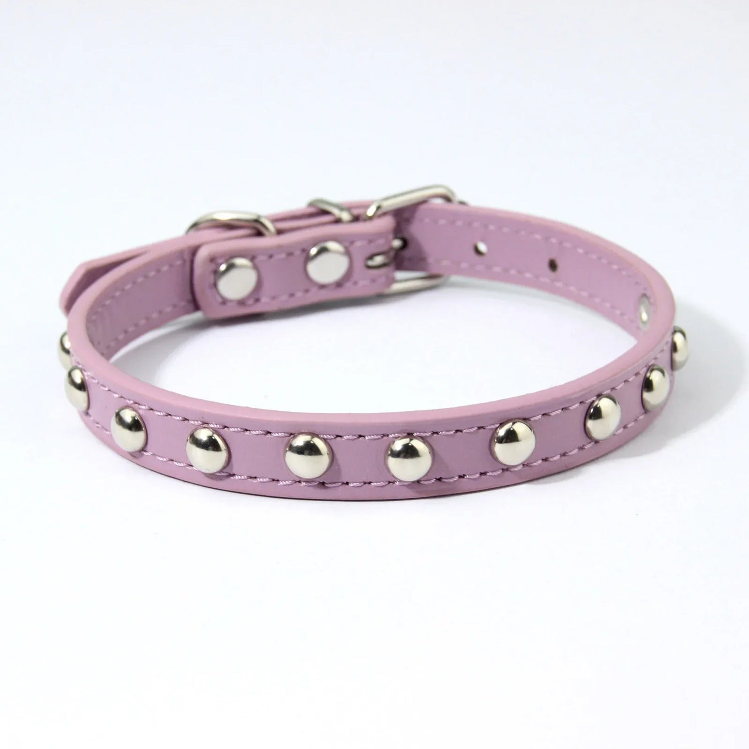 Rivet Anti-Bite Leather Dog &amp; Cat Collar – Durable Studded Collar - Pet Neck Strap